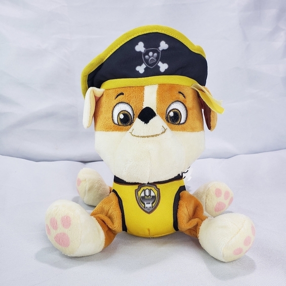Paw Patrol Pirate Rubble Bulldog Plush Stuffed Toy 8 Inch 2017 Spin Master - Picture 1 of 11